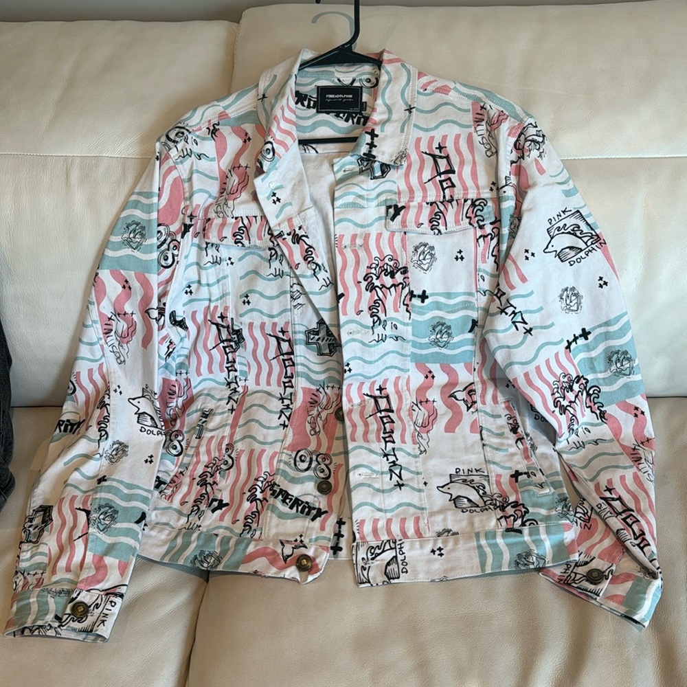 Pink dolphin xl men’s denim jacket